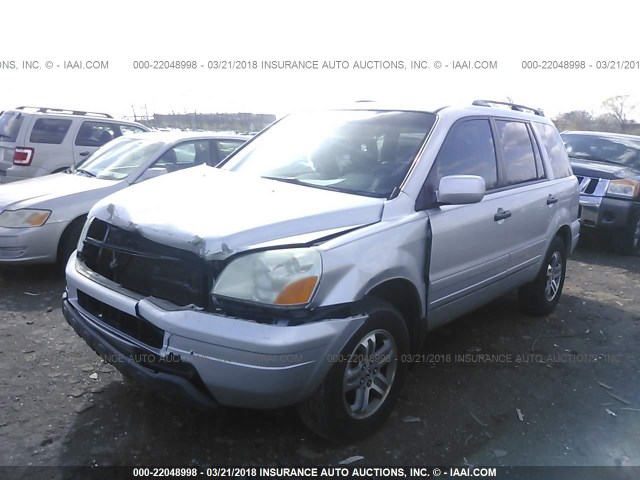 5FNYF18625B006889 - 2005 HONDA PILOT EXL SILVER photo 2