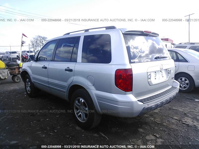 5FNYF18625B006889 - 2005 HONDA PILOT EXL SILVER photo 3