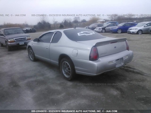 2G1WW12E659141412 - 2005 CHEVROLET MONTE CARLO LS SILVER photo 3