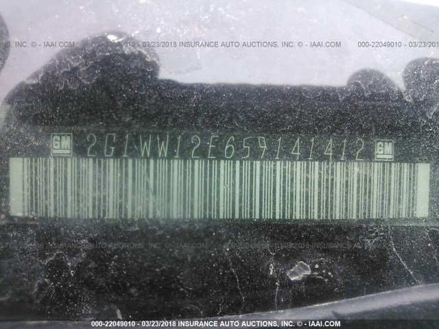 2G1WW12E659141412 - 2005 CHEVROLET MONTE CARLO LS SILVER photo 9