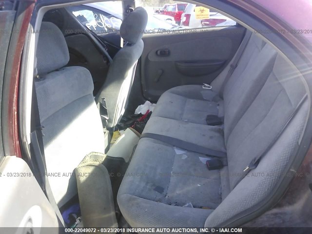 KNAFB121025172693 - 2002 KIA SPECTRA LS MAROON photo 8