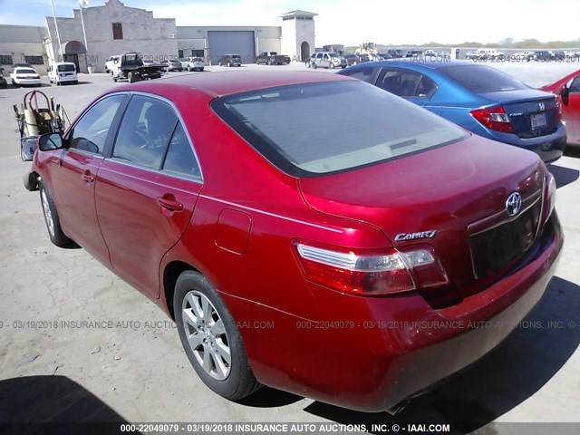 4T1BK46K87U035628 - 2007 TOYOTA CAMRY NEW GENERAT LE/XLE/SE RED photo 3