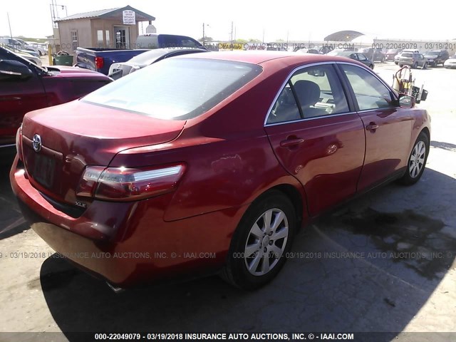 4T1BK46K87U035628 - 2007 TOYOTA CAMRY NEW GENERAT LE/XLE/SE RED photo 4