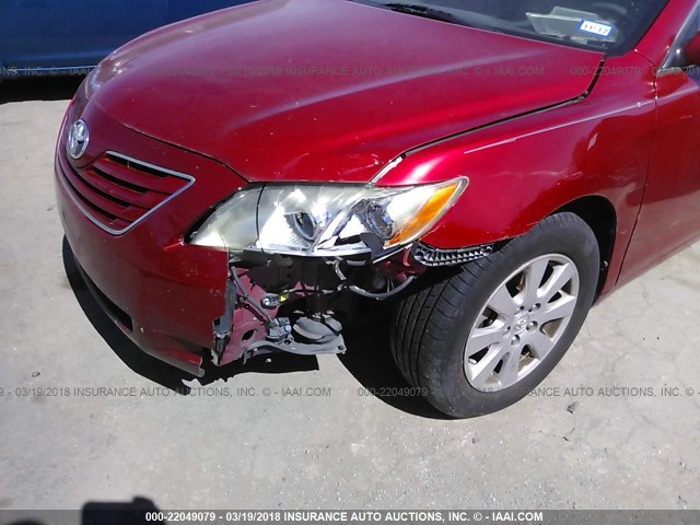 4T1BK46K87U035628 - 2007 TOYOTA CAMRY NEW GENERAT LE/XLE/SE RED photo 6