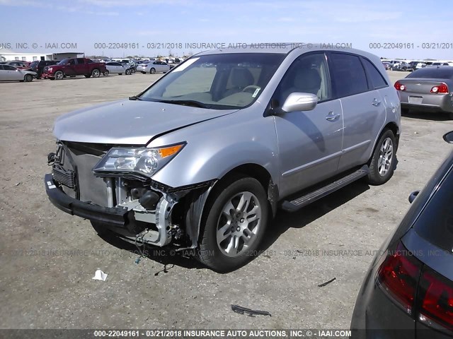 2HNYD28618H556427 - 2008 ACURA MDX TECHNOLOGY SILVER photo 2