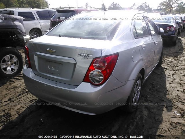 1G1JA5SH0D4162350 - 2013 CHEVROLET SONIC LS SILVER photo 4