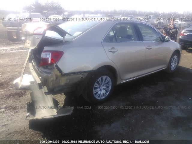 4T1BF1FK3CU100155 - 2012 TOYOTA CAMRY SE/LE/XLE GOLD photo 4