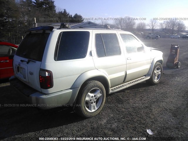 JNRDR09Y31W224197 - 2001 INFINITI QX4 WHITE photo 4