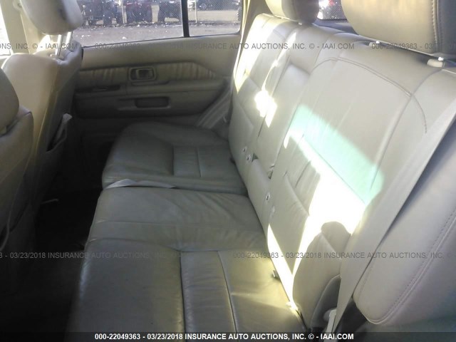 JNRDR09Y31W224197 - 2001 INFINITI QX4 WHITE photo 8