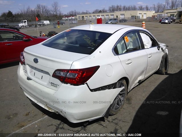 4S3BNAS68H3032755 - 2017 SUBARU LEGACY SPORT WHITE photo 4