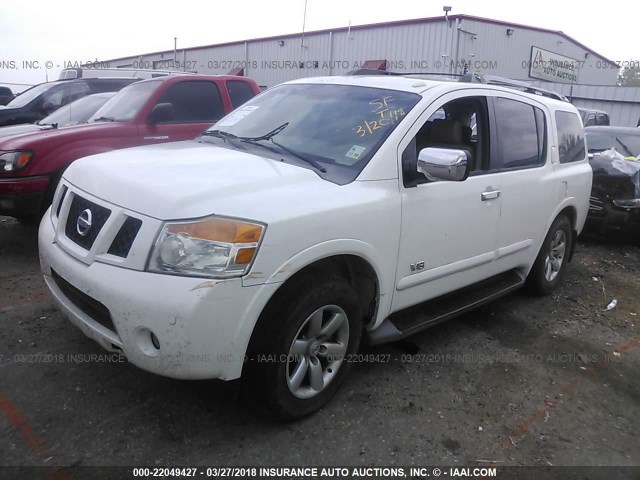 5N1BA08D48N619157 - 2008 NISSAN ARMADA SE/LE WHITE photo 2