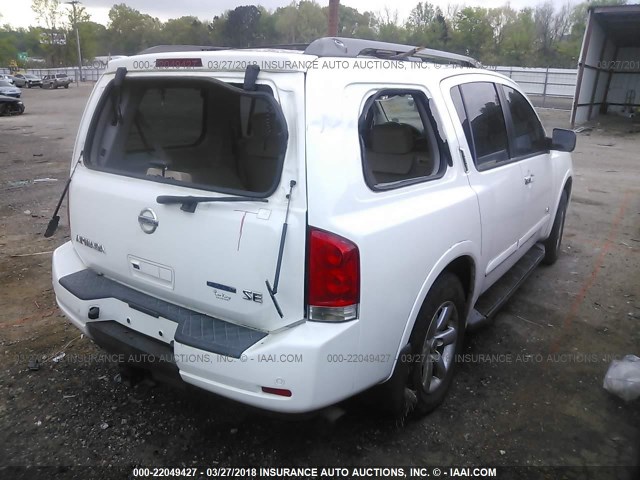 5N1BA08D48N619157 - 2008 NISSAN ARMADA SE/LE WHITE photo 4