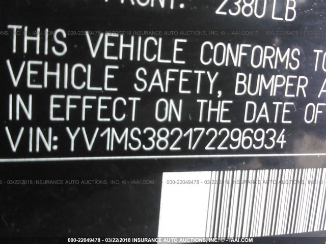 YV1MS382172296934 - 2007 VOLVO S40 2.4I ვერცხლისფერი ფოტო 9