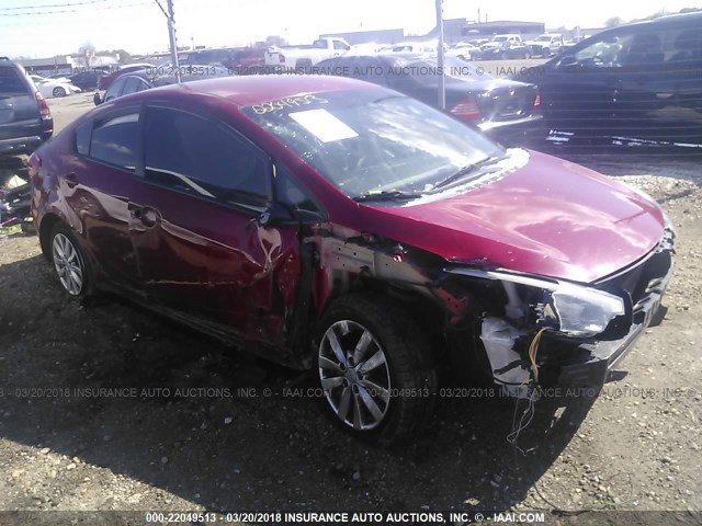 KNAFX4A64E5140057 - 2014 KIA FORTE LX RED photo 1