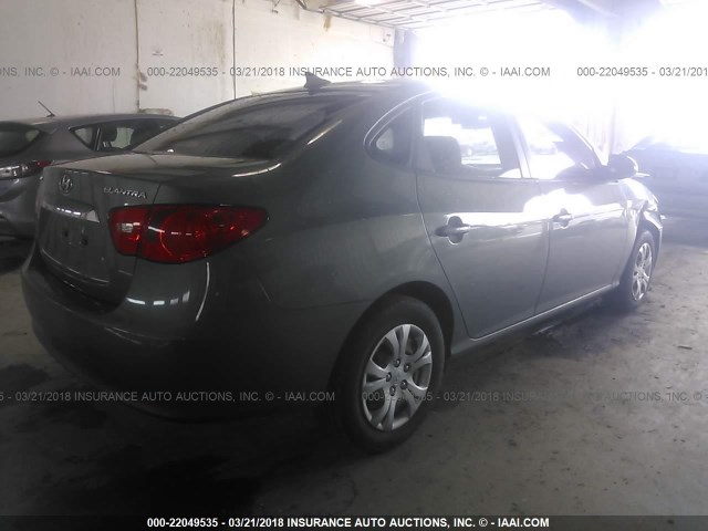 KMHDU4AD6AU077556 - 2010 HYUNDAI ELANTRA BLUE/GLS/SE GRAY photo 4