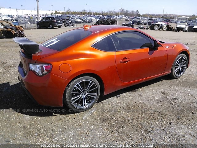 JF1ZNAA17F9704499 - 2015 TOYOTA SCION FR-S ORANGE photo 4