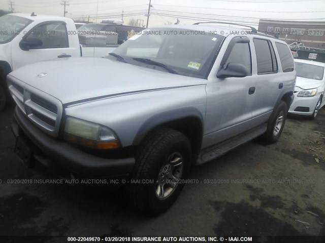 1D4HS38N23F533017 - 2003 DODGE DURANGO SPORT SILVER photo 2