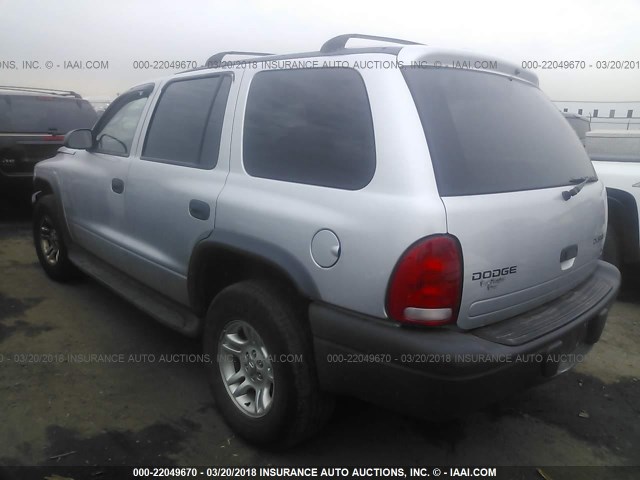 1D4HS38N23F533017 - 2003 DODGE DURANGO SPORT SILVER photo 3