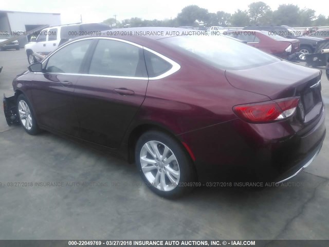 1C3CCCAB3FN605930 - 2015 CHRYSLER 200 LIMITED MAROON photo 3