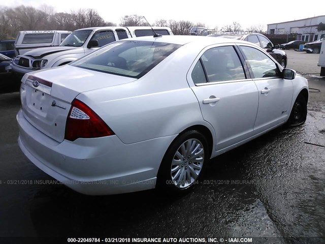 3FADP0L36AR142783 - 2010 FORD FUSION HYBRID WHITE photo 4