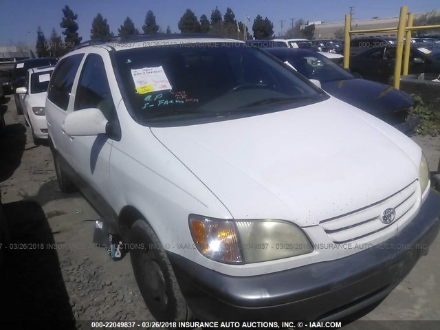 4T3ZF13C23U515583 - 2003 TOYOTA SIENNA LE/XLE WHITE photo 1