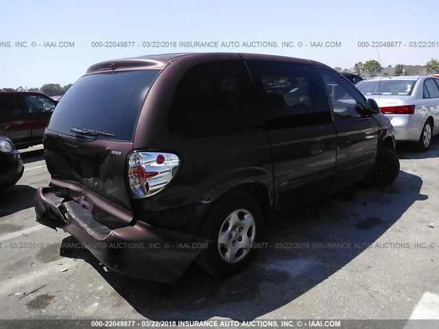 1B4GP25391B278679 - 2001 DODGE CARAVAN SE MAROON photo 4