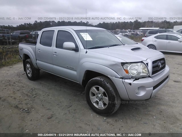 5TELU42N66Z227266 - 2006 TOYOTA TACOMA DOUBLE CAB ვერცხლისფერი ფოტო 1