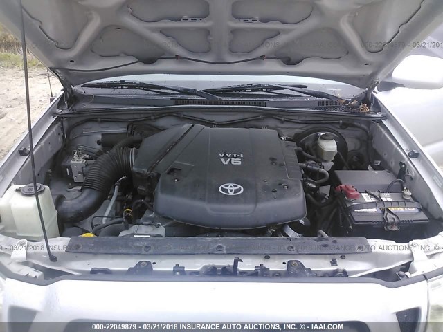 5TELU42N66Z227266 - 2006 TOYOTA TACOMA DOUBLE CAB ვერცხლისფერი ფოტო 10