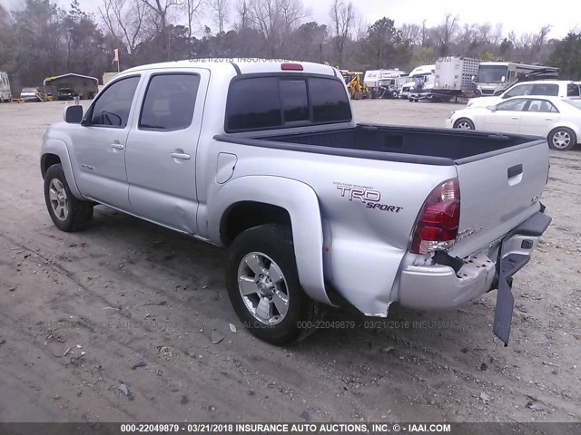 5TELU42N66Z227266 - 2006 TOYOTA TACOMA DOUBLE CAB ვერცხლისფერი ფოტო 3