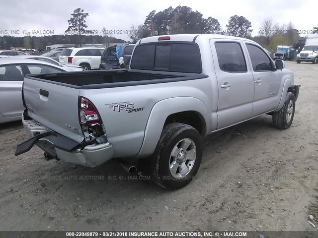 5TELU42N66Z227266 - 2006 TOYOTA TACOMA DOUBLE CAB ვერცხლისფერი ფოტო 4