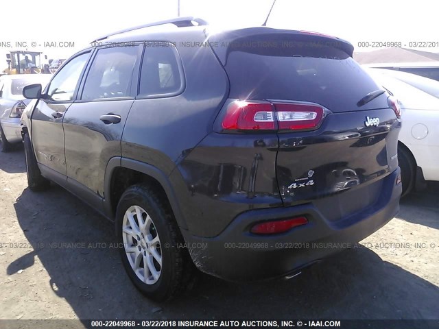 1C4PJMAB0GW277841 - 2016 JEEP CHEROKEE SPORT BLACK photo 3