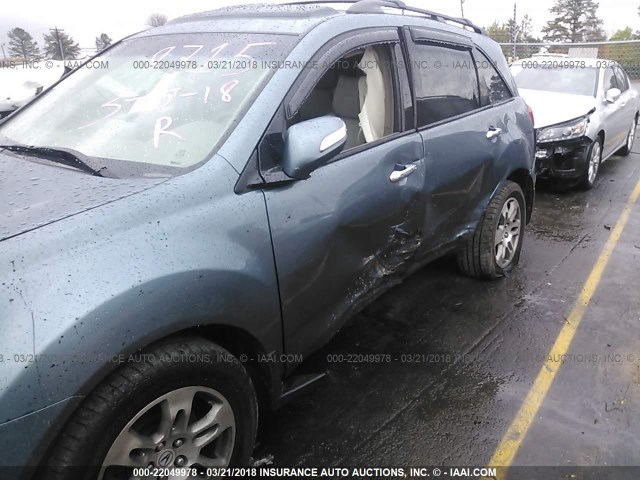2HNYD28648H549715 - 2008 ACURA MDX TECHNOLOGY BLUE photo 6