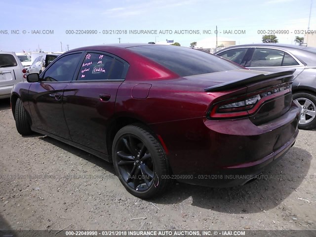 2C3CDXBG1JH114336 - 2018 DODGE CHARGER SXT MAROON photo 3