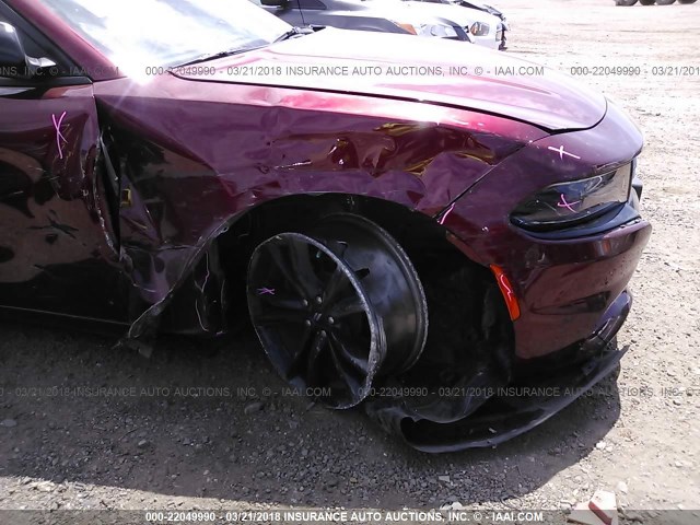 2C3CDXBG1JH114336 - 2018 DODGE CHARGER SXT MAROON photo 6