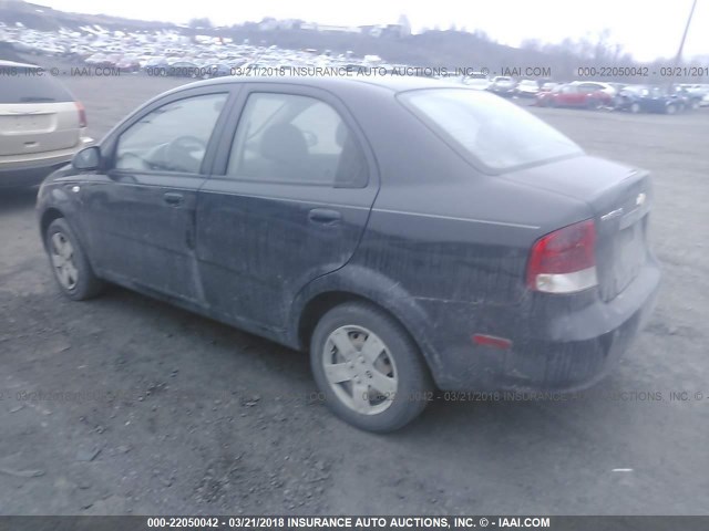 KL1TD56676B673043 - 2006 CHEVROLET AVEO LS BLACK photo 3