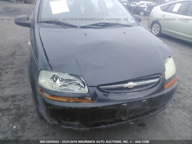 KL1TD56676B673043 - 2006 CHEVROLET AVEO LS BLACK photo 6