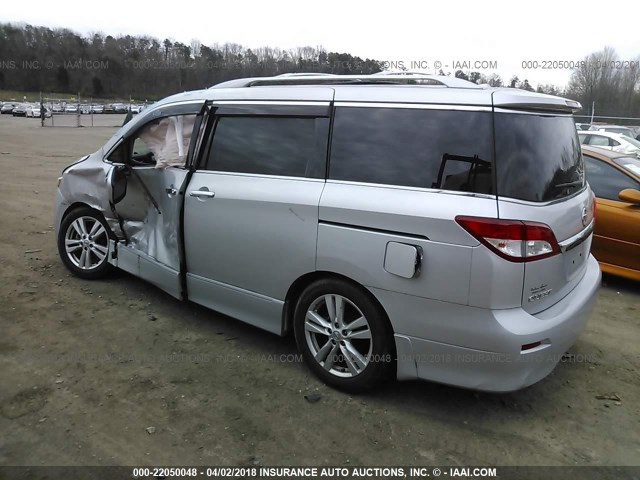 JN8AE2KP7D9063162 - 2013 NISSAN QUEST S/SV/SL/LE SILVER photo 3