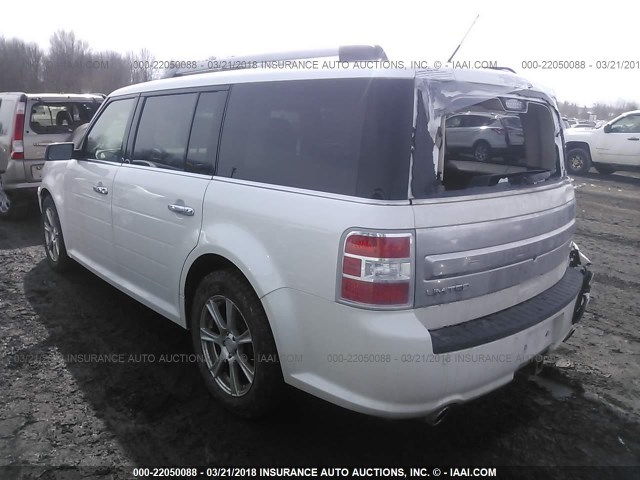 2FMHK6DT0DBD33383 - 2013 FORD FLEX LIMITED WHITE photo 3