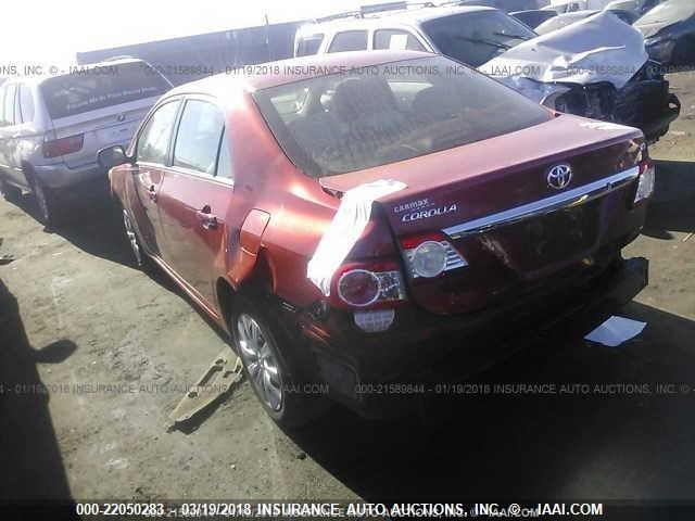 2T1BU4EE4CC893339 - 2012 TOYOTA COROLLA S/LE RED photo 3