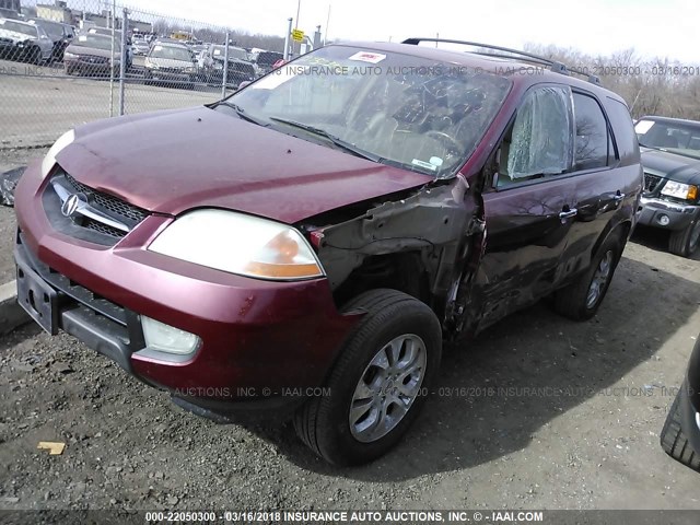 2HNYD18633H533606 - 2003 ACURA MDX TOURING RED photo 2