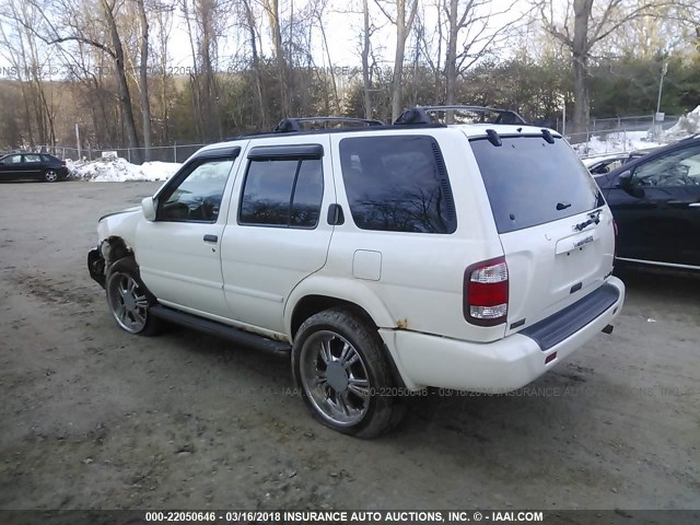 JN8DR09Y11W602070 - 2001 NISSAN PATHFINDER LE/SE/XE WHITE photo 3