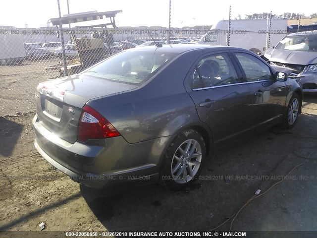 3FAHP0JA2BR326946 - 2011 FORD FUSION SEL GRAY photo 4