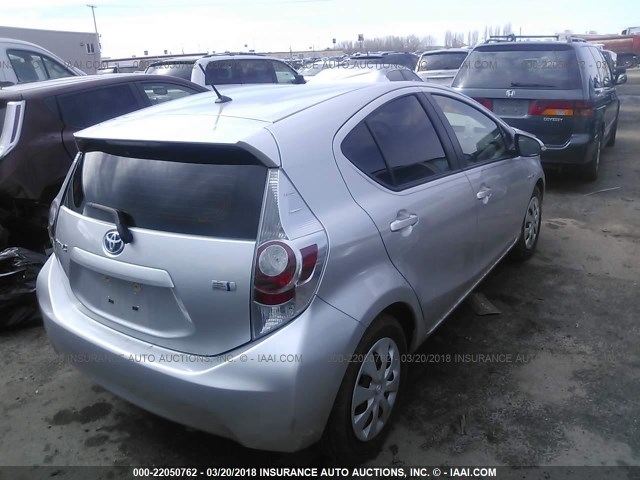 JTDKDTB32E1564806 - 2014 TOYOTA PRIUS C SILVER photo 4