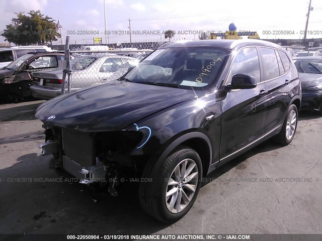 5UXWX9C57H0D99004 - 2017 BMW X3 XDRIVE28I BLACK photo 2