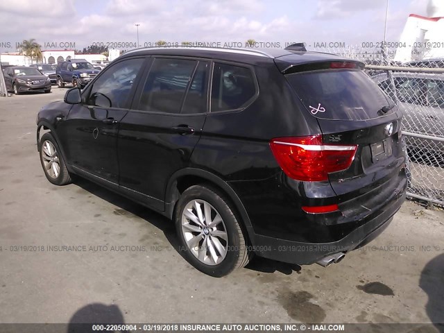 5UXWX9C57H0D99004 - 2017 BMW X3 XDRIVE28I BLACK photo 3
