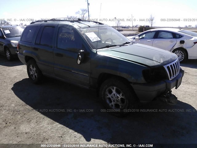 1J4GW48S3YC129672 - 2000 JEEP GRAND CHEROKEE LAREDO GREEN photo 1