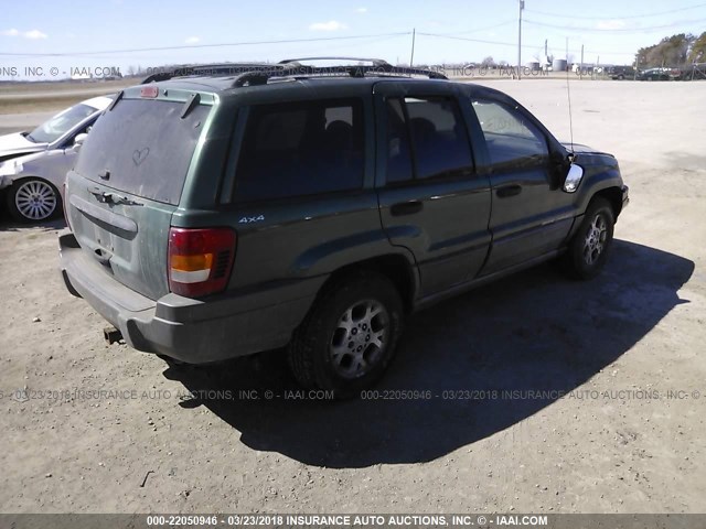 1J4GW48S3YC129672 - 2000 JEEP GRAND CHEROKEE LAREDO GREEN photo 4