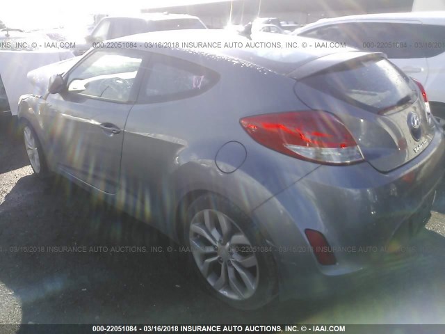 KMHTC6AD7CU056373 - 2012 HYUNDAI VELOSTER GRAY photo 3