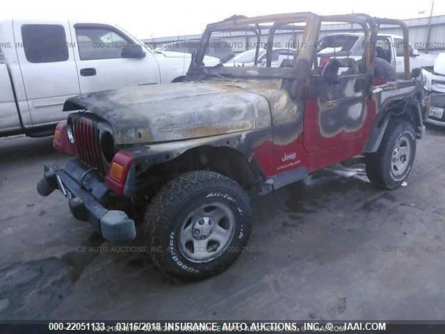 1J4F449S56P786057 - 2006 JEEP WRANGLER / TJ SPORT RED photo 2