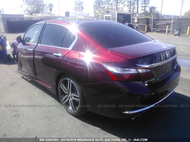 1HGCR2F55HA115721 - 2017 HONDA ACCORD SPORT მუქწითელი ფოტო 3